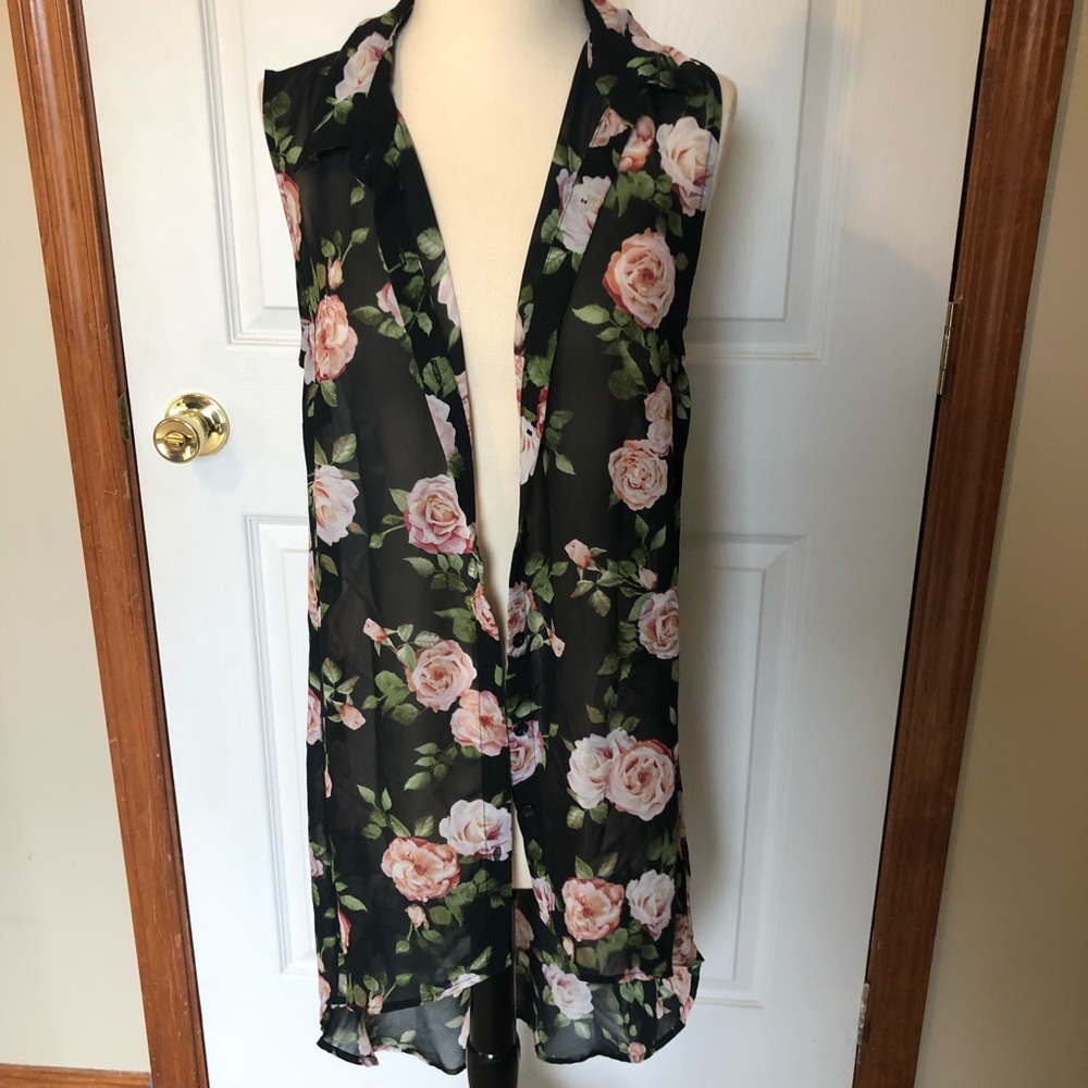 Flower sheer cardigan